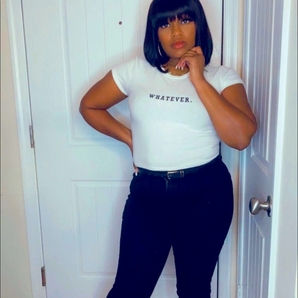 Fuzzy “Whatever” crop top